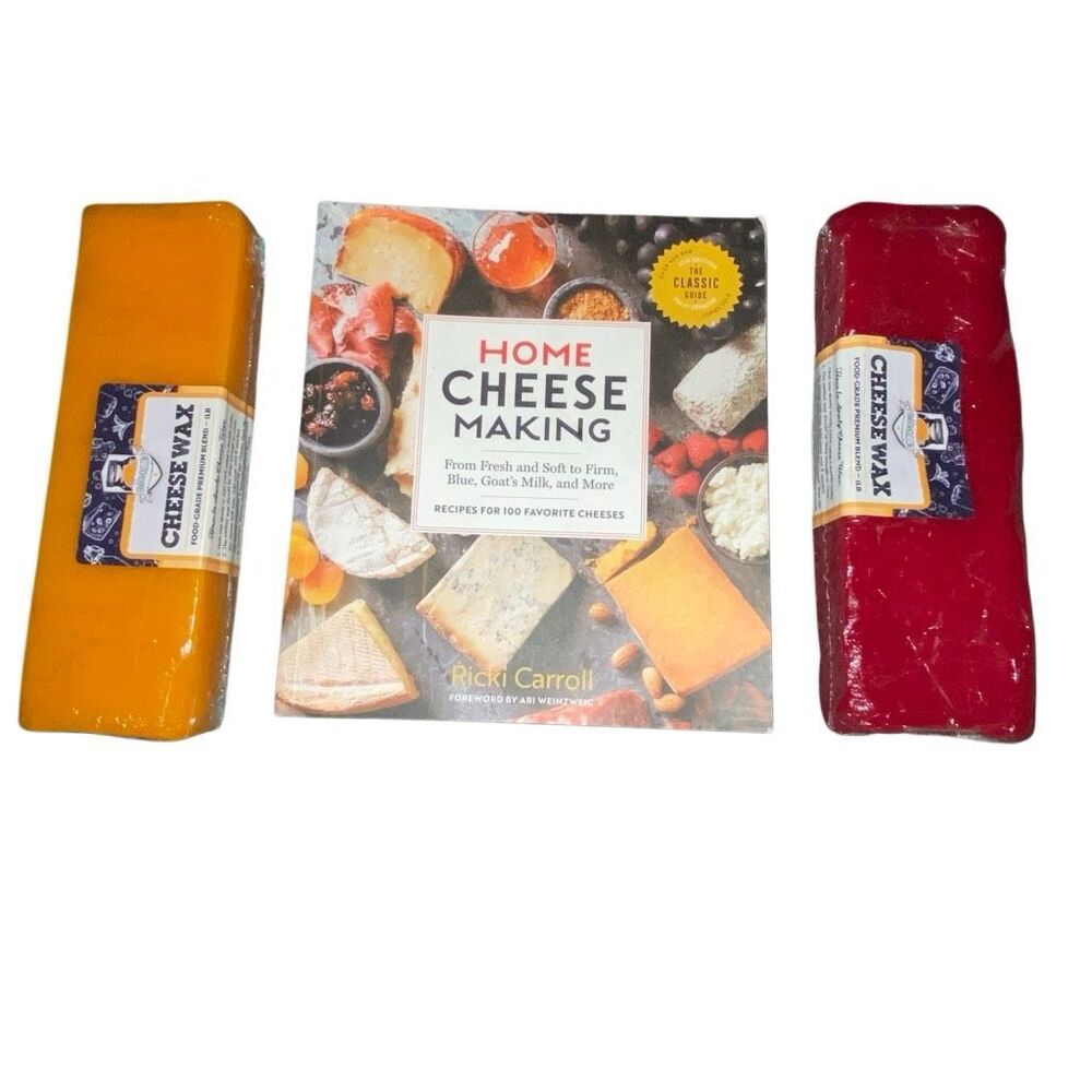 Home Cheese Making wax and recipe book lot NEW UNUSED Ricki Carroll homesteading